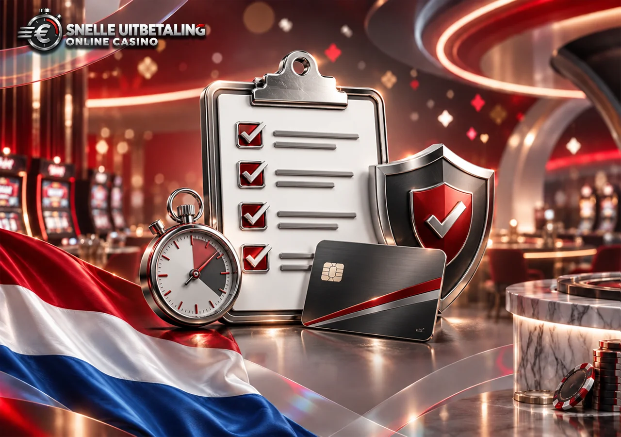 Checklist voor een snelle aanbieder met vergunning, timer, bank en afgevinkte criteria.